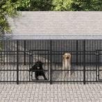 vidaXL Hondenkennel met dak 18,77 m² staal, Verzenden, Nieuw