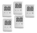 Set van 5 digitale timers, kookwekkers, alarmklokken zilver, Verzenden, Nieuw
