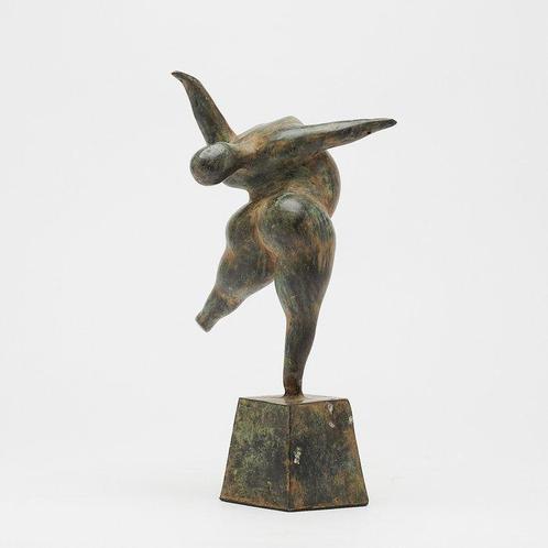 Statue voluptueuse de dame backbend en bronze patiné -, Antiek en Kunst, Kunst | Designobjecten
