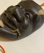 Vintage Japans ijzeren Noh-masker - Okina-  Tsushima -