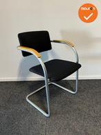 Vergaderstoel Lande - Zwarte stoffering - zilvergrijs frame, Vergader- of Presentatieruimte, Ophalen of Verzenden, Gebruikt, Stoel