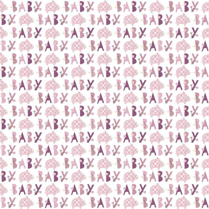 Baby Olifant Inpakpapier Roze 1,52m, Hobby en Vrije tijd, Feestartikelen, Nieuw, Verzenden