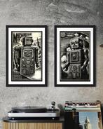 Æ2381 - Machine Man & Target Robot - Opwindbaar blikken, Antiek en Kunst