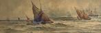 Thomas Bush Hardy (1842-1897) - Fishing barges off the shore, Antiek en Kunst, Kunst | Schilderijen | Klassiek