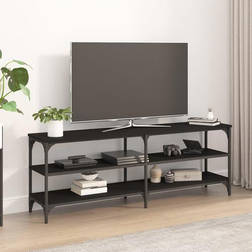 vidaXL Tv-meubel 140x30x50 cm bewerkt hout zwart, Huis en Inrichting, Kasten |Televisiemeubels, Nieuw, Verzenden