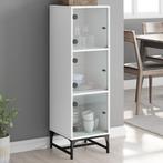 vidaXL Hoge kast met glazen deuren 35x37x120 cm wit, Verzenden, Nieuw