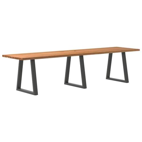 vidaXL Eettafel rechthoekig 320x80x74 cm massief eikenhout, Huis en Inrichting, Tafels | Eettafels, Nieuw, Verzenden