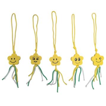 Fako Bijoux - Bloem Geel Emoji Geluksbrenger - Gelukshanger beschikbaar voor biedingen