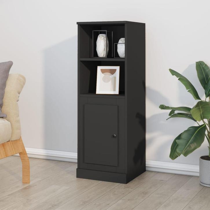 vidaXL Hoge kast 36x35,5x103,5 cm bewerkt hout zwart, Huis en Inrichting, Kasten | Dressoirs, Nieuw, Verzenden