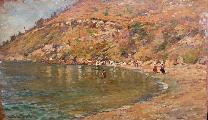 Marco Calderini (1850-1941) - Lavandaie, Antiek en Kunst, Kunst | Schilderijen | Klassiek