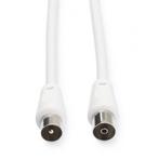 Coax kabel - Nedis - 3 meter (Analoog, Wit), Verzenden