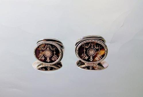 Pair of Place or Menu Holders - Eetservies - .925 zilver, Antiek en Kunst, Antiek | Zilver en Goud