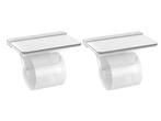 Veiling - 2x Beaux closetrolhouder met glazen planchet Ulis, Nieuw