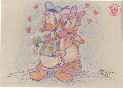 Millet - 1 Colour pencil drawing - Donald Duck - 2024, Livres, BD