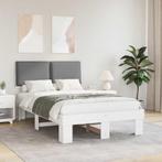 vidaXL Bedframe met Gevoerde Hoofdbord Lichtgrijs 120 x 190, Huis en Inrichting, Slaapkamer | Bedden, Verzenden, Nieuw