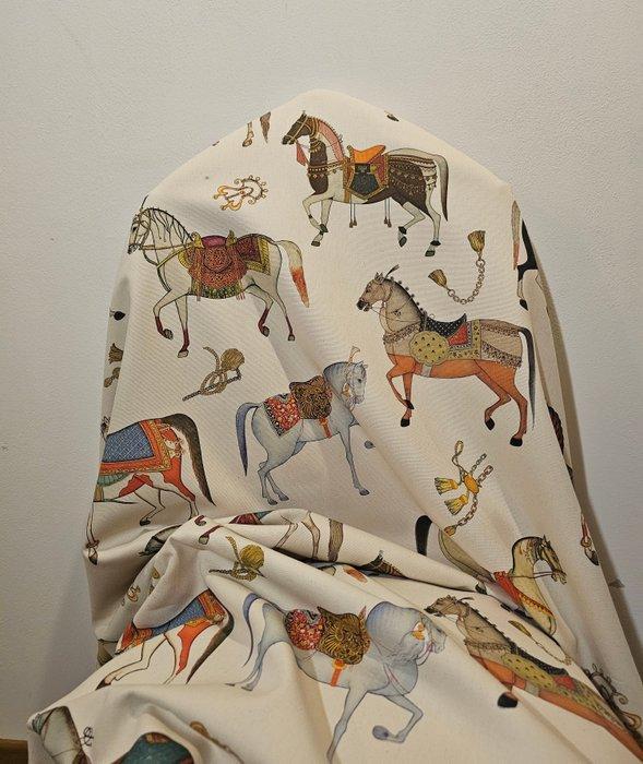 Stof Chevalier met wedstrijdpaarden - Horses Design -, Antiek en Kunst, Curiosa en Brocante