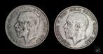 Verenigd Koninkrijk. George V. Half Crown 1930/1936 2 coins, Postzegels en Munten