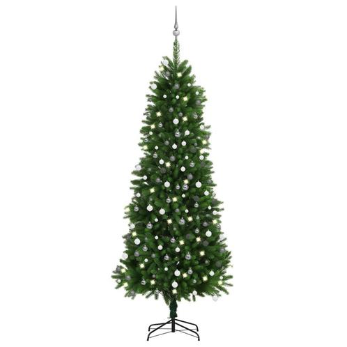 vidaXL Kunstkerstboom met verlichting en kerstballen 240 cm, Divers, Noël, Envoi