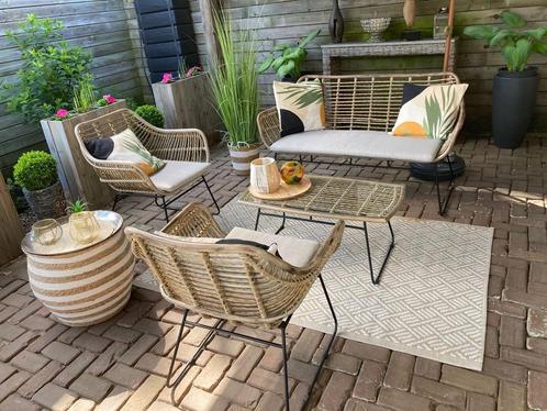 Monaco loungeset, 4-delig (nieuw, outlet), Tuin en Terras, Tuinsets en Loungesets, Bank, Bijzettafel, Stoel, Nieuw