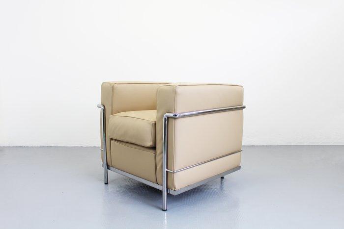 Cassina - Le Corbusier - Fauteuil - LC2 - Leder, Staal, Antiek en Kunst, Kunst | Designobjecten