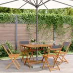 vidaXL 5-delige Tuinset massief hout en stof, Verzenden, Nieuw, Tuinset