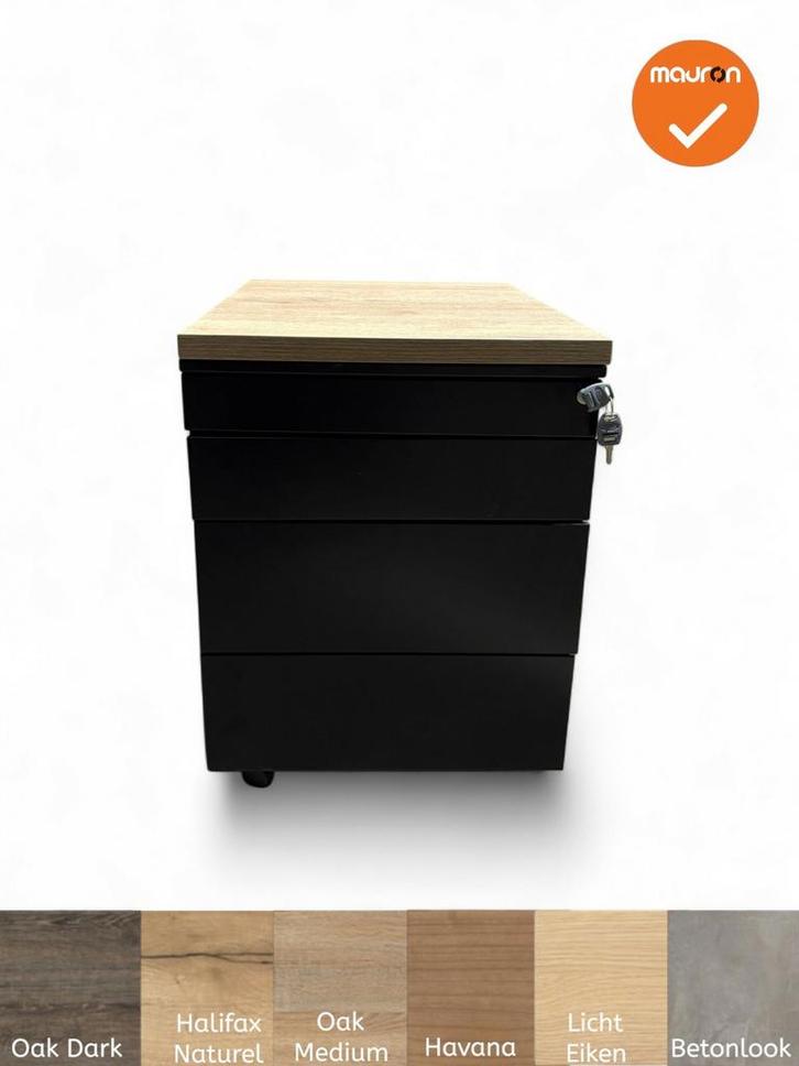 Ladeblok Basic - 57x42x60cm - Zwart- 4 laden - Inclusief 2 s, Zakelijke goederen, Kantoor en Winkelinrichting | Kantoormeubilair en Inrichting