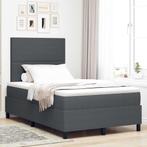 vidaXL Boxspring bed Donkergrijs en Wit 120 x 190 cm, Verzenden