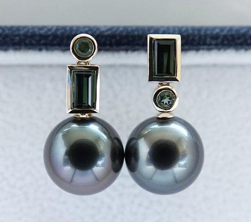 Boucles doreilles Or jaune 18 carats - Perle de Rikitea -, Handtassen en Accessoires, Oorbellen