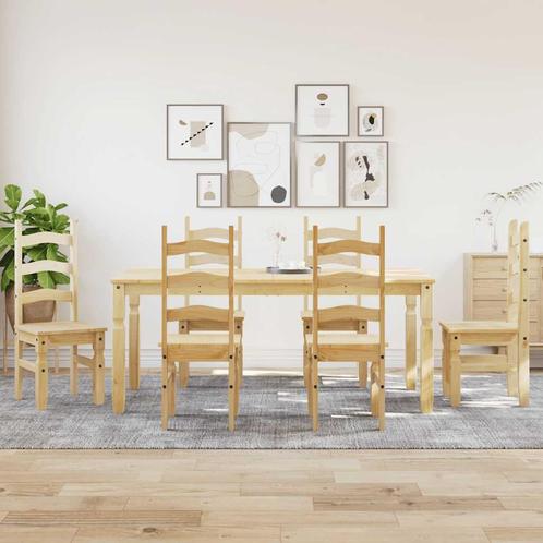 vidaXL 7-delige Eethoek Panama massief grenenhout, Huis en Inrichting, Complete eetkamers, Nieuw, Verzenden