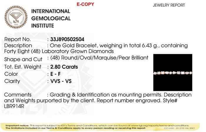 Armband - 14 karaat Roségoud - 2.80ct. tw. - Diamant, Bijoux, Sacs & Beauté, Bracelets