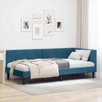 vidaXL Hoek Bed Frame Blauw 80 cm x 200 cm, Huis en Inrichting, Slaapkamer | Bedden, Verzenden, Nieuw