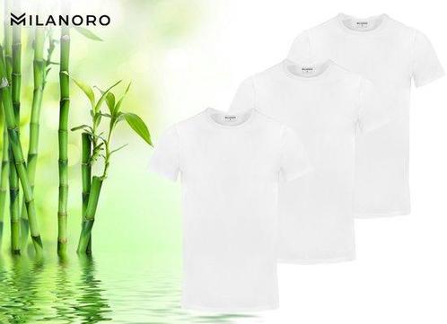 Tweedekans | Milanoro - 3 zachte bamboe T-shirts - Wit -, Kleding | Dames, Overige Dameskleding, Ophalen of Verzenden