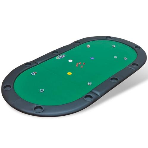 vidaXL Poker tafelblad voor 10 spelers inklapbaar groen, Maison & Meubles, Tables | Tables d'appoint, Envoi