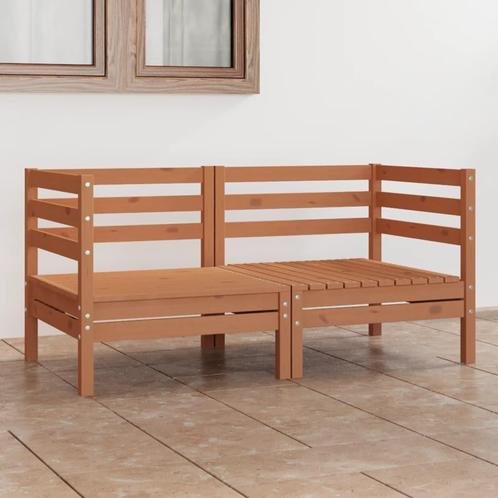 vidaXL Tuinbank 2-zits massief grenenhout honingbruin, Tuin en Terras, Tuinsets en Loungesets, Nieuw, Verzenden
