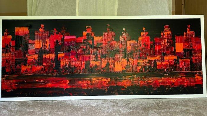 Gerrit Knikker (XX) - Skyline stad, Antiek en Kunst, Kunst | Schilderijen | Modern