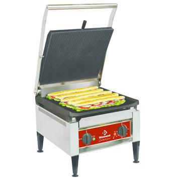 Contactgrill/Paninigrill | Glad+Geribd 360x360mm | 3.6kW |, Verzenden