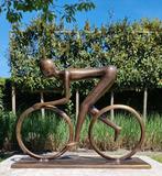 Sculpture, Biker - 38 cm - Bronze, Antiek en Kunst, Curiosa en Brocante