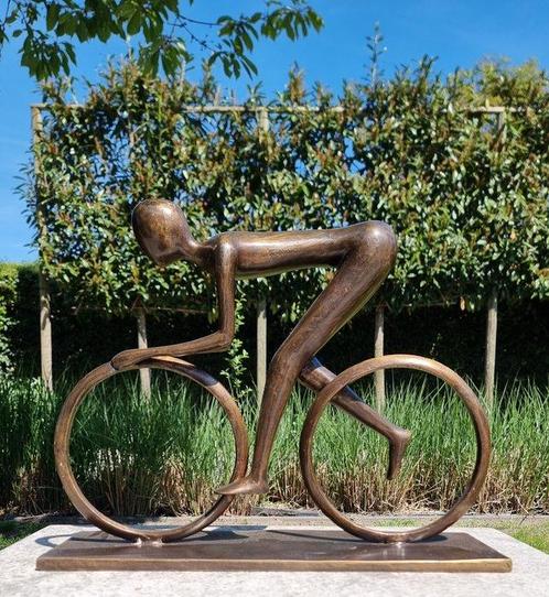 Sculpture, Biker - 38 cm - Bronze, Antiek en Kunst, Curiosa en Brocante