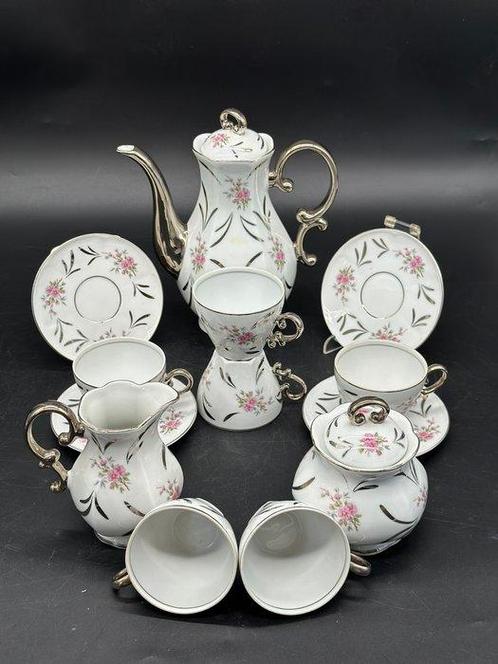 Koffieservies - C.I.M. Kaffeeservice mit Silberakzenten –, Antiek en Kunst, Antiek | Meubels | Tafels
