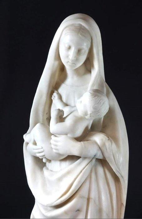 Sculpture, Madonna mit Kind. - 66 cm - Marbre, Antiek en Kunst, Kunst | Niet-Westerse kunst