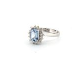 Zonder Minimumprijs - Ring - 18 karaat Witgoud Aquamarijn -, Handtassen en Accessoires, Ringen, Nieuw
