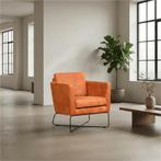 Set van 2 Leren fauteuils Crossover - Kenia Rost (oranje), Nieuw, Ophalen of Verzenden, 50 tot 75 cm, Leer