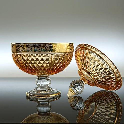 Secoloventesimo - Koekjesdoos - 24 kt goud - Amber LOW, Antiek en Kunst, Antiek | Glaswerk en Kristal