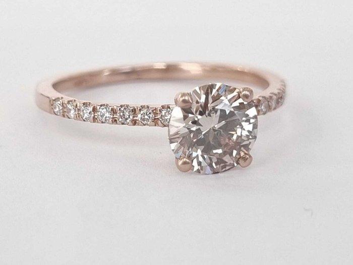 Verlovingsring - 14 karaat Roségoud - 1.16ct. tw. Diamant, Handtassen en Accessoires, Antieke sieraden
