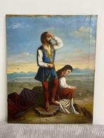 Italian School (XVII-XVIII) - Landschaft, Mann und Frau, Antiek en Kunst, Kunst | Schilderijen | Klassiek