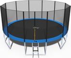 Trampoline 490 cm - met net en ladder - blauw - tot 150 kg, Ophalen of Verzenden, Nieuw