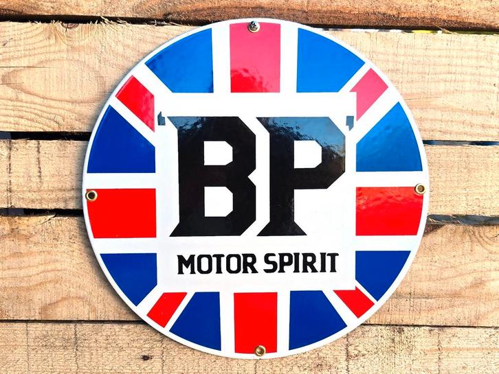 BP Motor spirit vintage emaille bord, Verzamelen, Merken en Reclamevoorwerpen, Verzenden