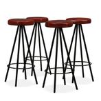 vidaXL Tabourets de bar lot de 4 cuir véritable, Verzenden, Neuf