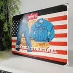 Levi Strauss & Co. Reclamebord, 1980 - Reclamebord - Emaille, Antiek en Kunst