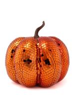 Pompoen 25 cm Oranje Spiegeltjes Herfst Halloween Decoratie, Ophalen of Verzenden, Nieuw
